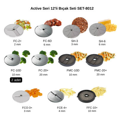 Sammic Sebze Doğrama Makinesi Active Seri İçin 12'li Bıçak Seti SET-8012 - Sammic