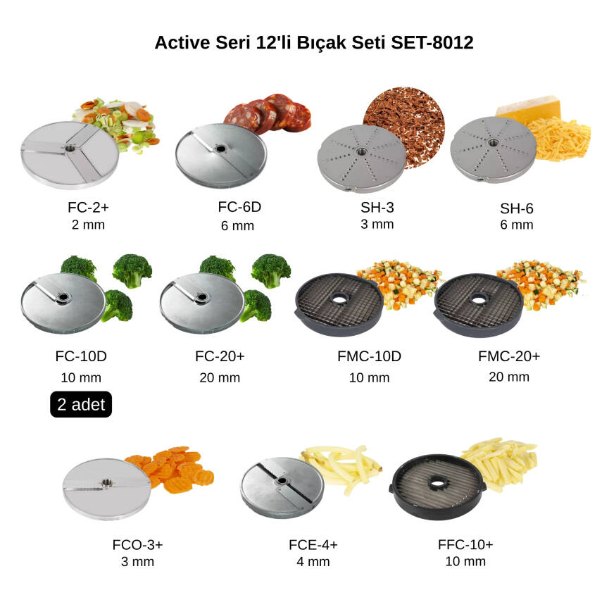 Sammic Sebze Doğrama Makinesi Active Seri İçin 12'li Bıçak Seti SET-8012 - 1