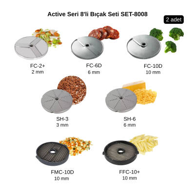 Sammic Sebze Doğrama Makinesi Active Seri İçin 8'li Bıçak Seti SET-8008 - Sammic