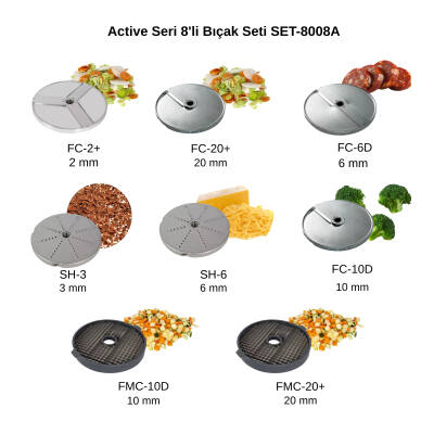 Sammic Sebze Doğrama Makinesi Active Seri İçin 8'li Bıçak Seti SET-8008A - Sammic